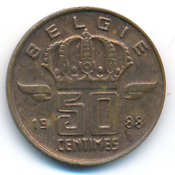 Бельгия, 50 сентим (1988 г.)