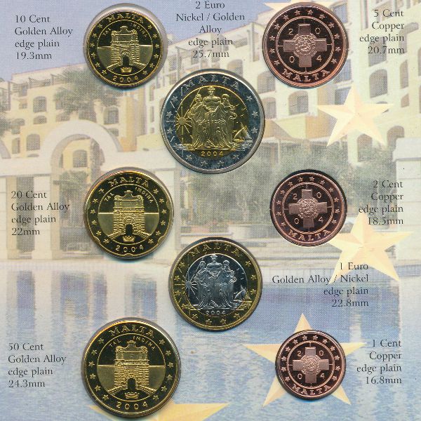 Мальта., Набор монет (2004 г.)