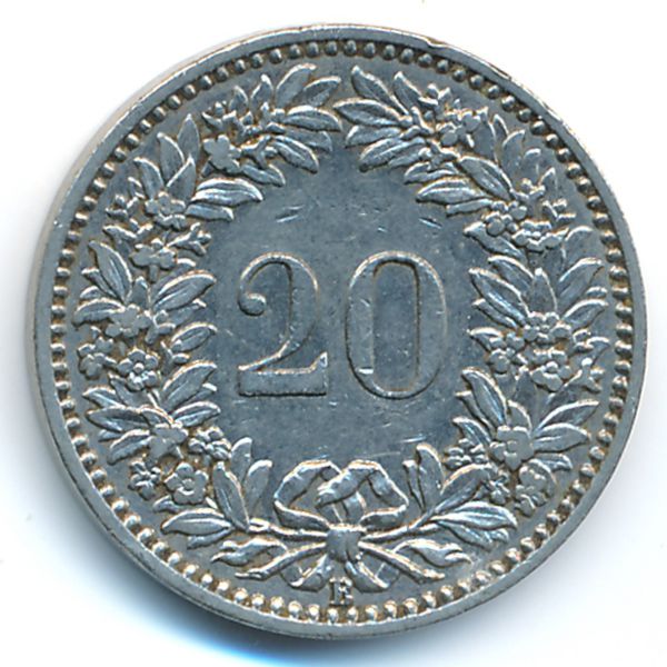 Швейцария, 20 раппенов (1913 г.)