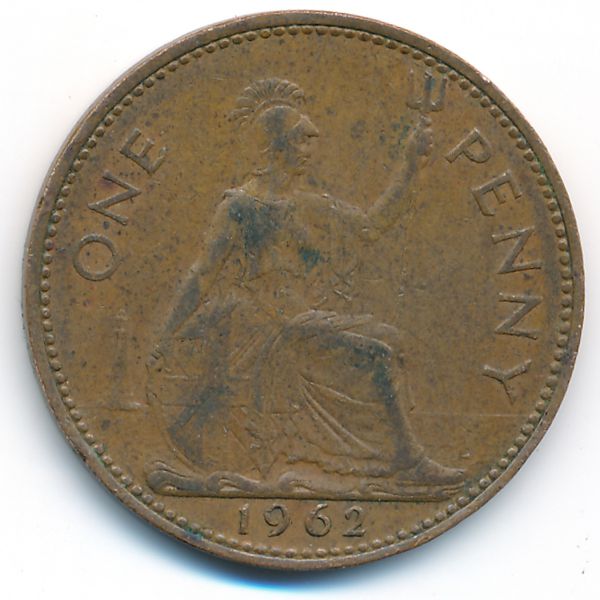 Великобритания, 1 пенни (1962 г.)