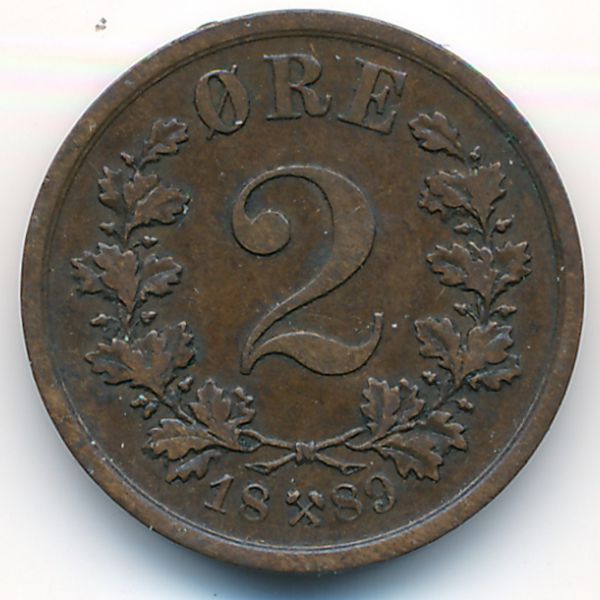 Норвегия, 2 эре (1889 г.)