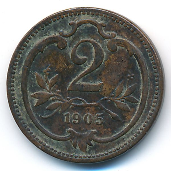 Австрия, 2 геллера (1905 г.)