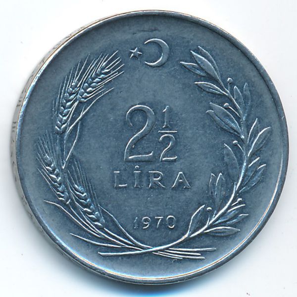 Турция, 2 1/2 лиры (1970 г.)