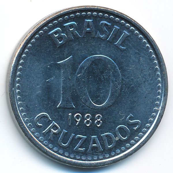Бразилия, 10 крузадо (1988 г.)
