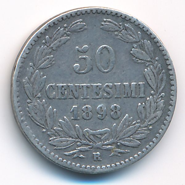 Сан-Марино, 50 чентезимо (1898 г.)