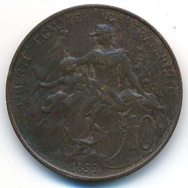 Франция, 10 сентим (1899 г.)