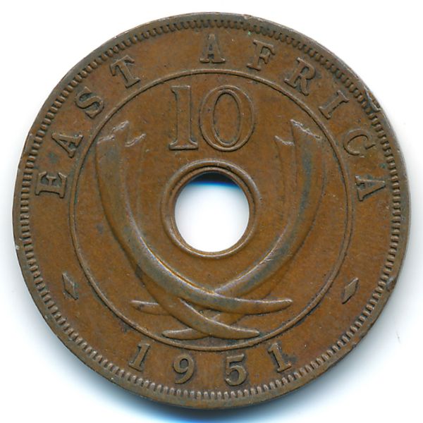 Восточная Африка, 10 центов (1951 г.)