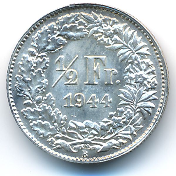 Швейцария, 1/2 франка (1944 г.)