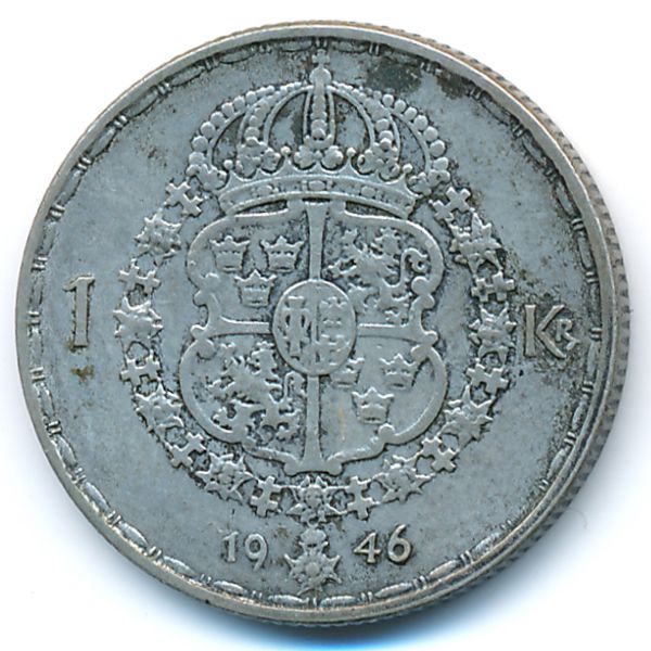 Швеция, 1 крона (1946 г.)