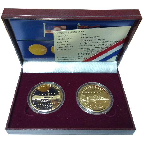 Гавайские острова., Набор жетонов (2001 г.)