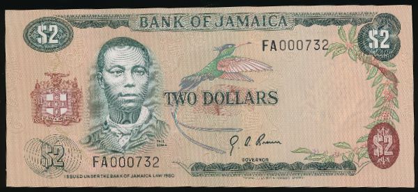 Ямайка, 2 доллара (1973 г.)