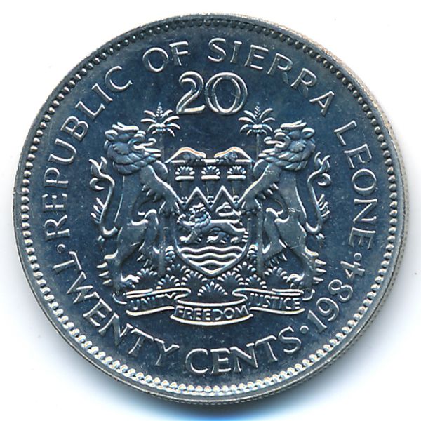 Сьерра-Леоне, 20 центов (1984 г.)