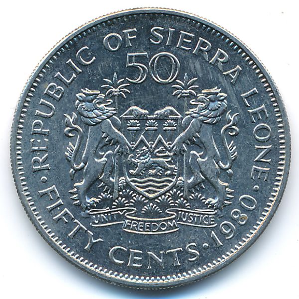 Сьерра-Леоне, 50 центов (1980 г.)