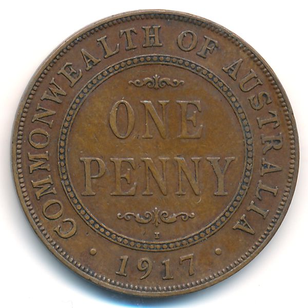 Австралия, 1 пенни (1917 г.)