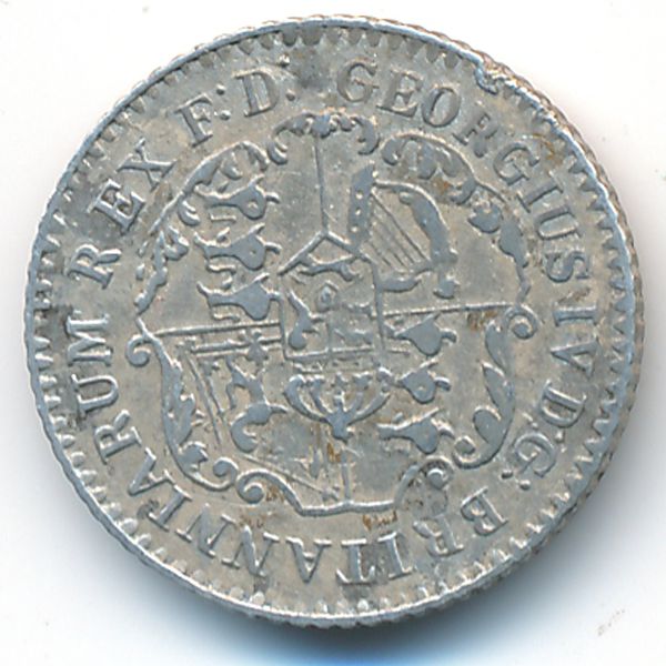 Британская Вест-Индия, 1/16 доллара (1822 г.)