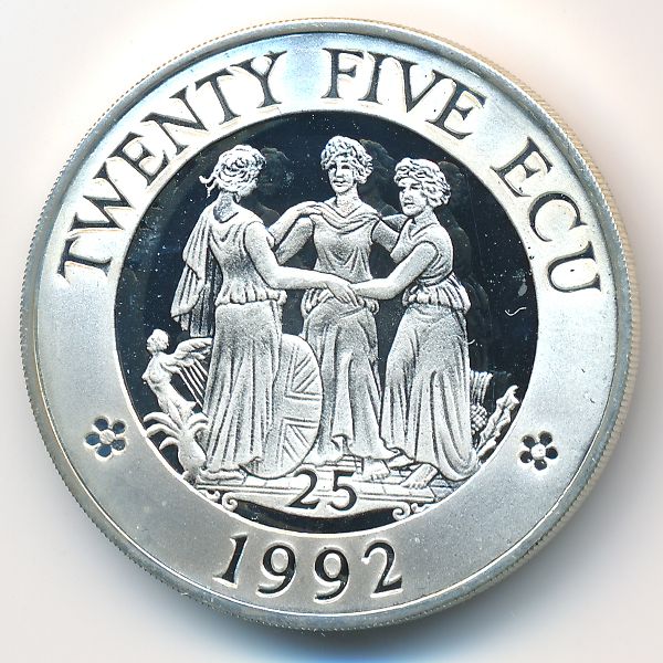 Великобритания., 25 экю (1992 г.)