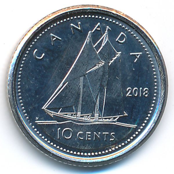 Канада, 10 центов (2018 г.)