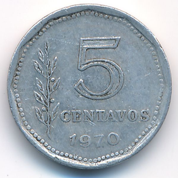 Аргентина, 5 сентаво (1970 г.)