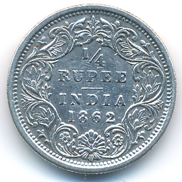 Британская Индия, 1/4 рупии (1862 г.)