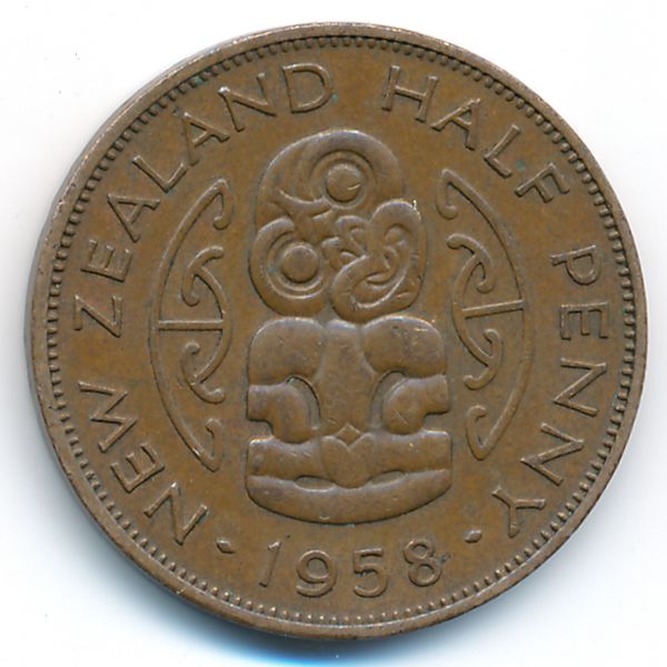 Новая Зеландия, 1/2 пенни (1958 г.)