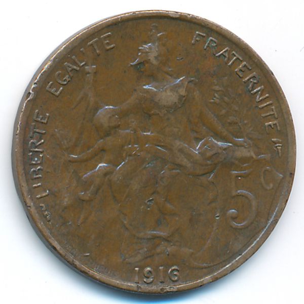 Франция, 5 сентим (1916 г.)