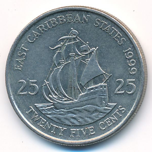 Восточные Карибы, 25 центов (1999 г.)