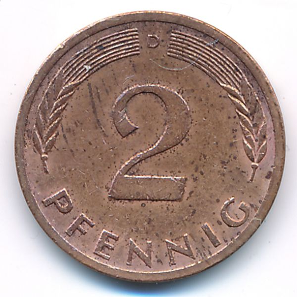 ФРГ, 2 пфеннига (1974 г.)