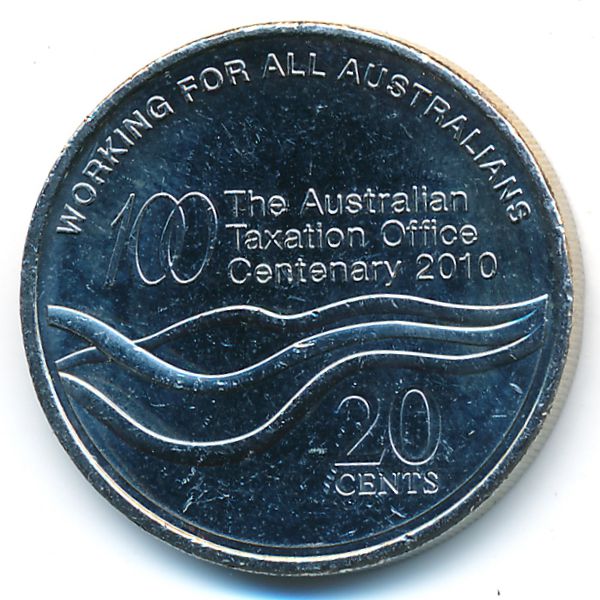 Австралия, 20 центов (2010 г.)