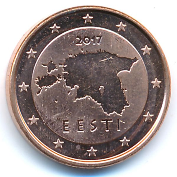 Эстония, 1 евроцент (2017 г.)