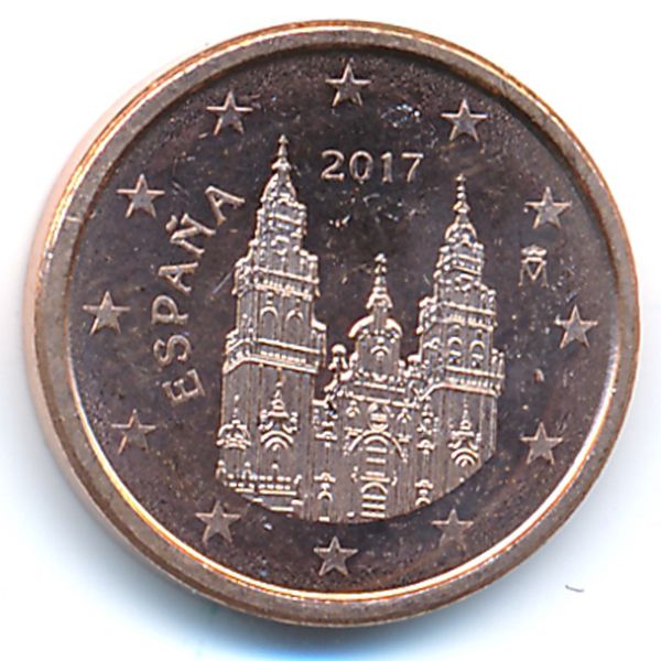 Испания, 1 евроцент (2017 г.)
