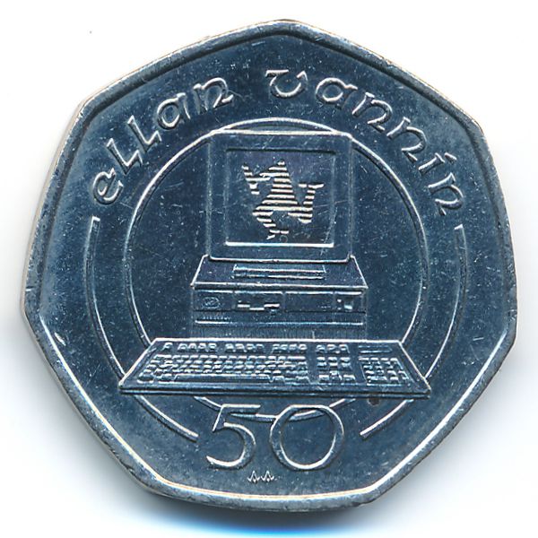 Остров Мэн, 50 пенсов (1990 г.)