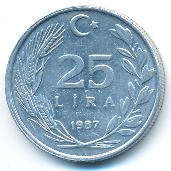 Турция, 25 лир (1987 г.)