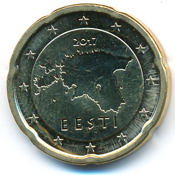 Эстония, 20 евроцентов (2017 г.)