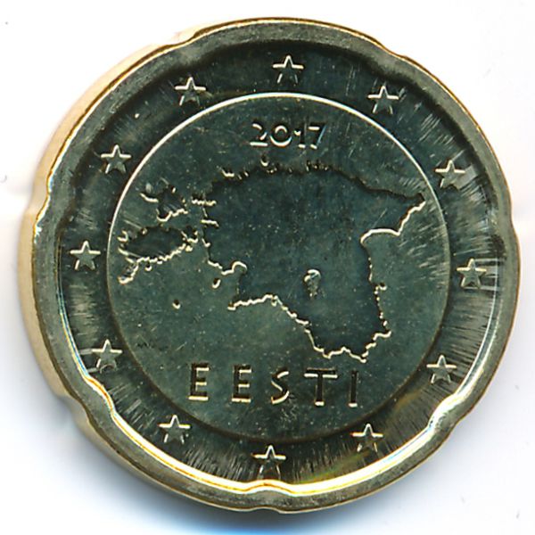Эстония, 20 евроцентов (2017 г.)