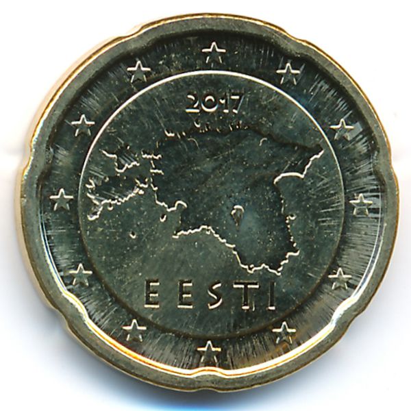 Эстония, 20 евроцентов (2017 г.)