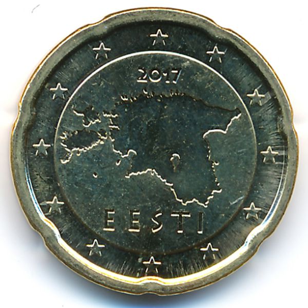 Эстония, 20 евроцентов (2017 г.)