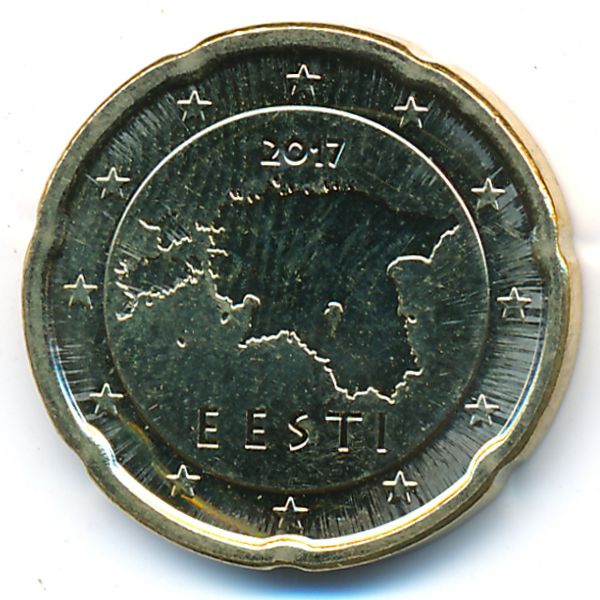 Эстония, 20 евроцентов (2017 г.)