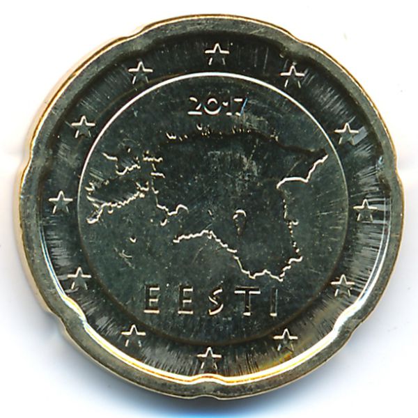 Эстония, 20 евроцентов (2017 г.)