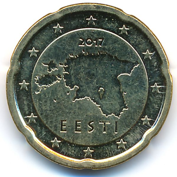 Эстония, 20 евроцентов (2017 г.)