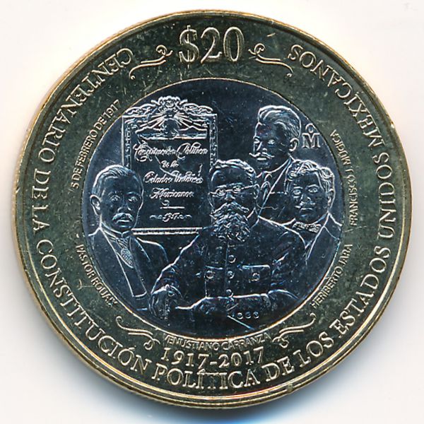 Мексика, 20 песо (2017 г.)
