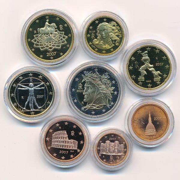 Италия, Набор монет (2007 г.)