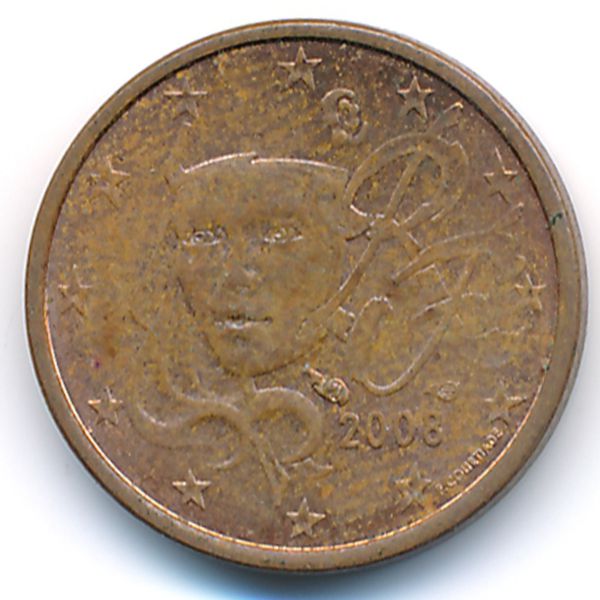 Франция, 1 евроцент (2008 г.)