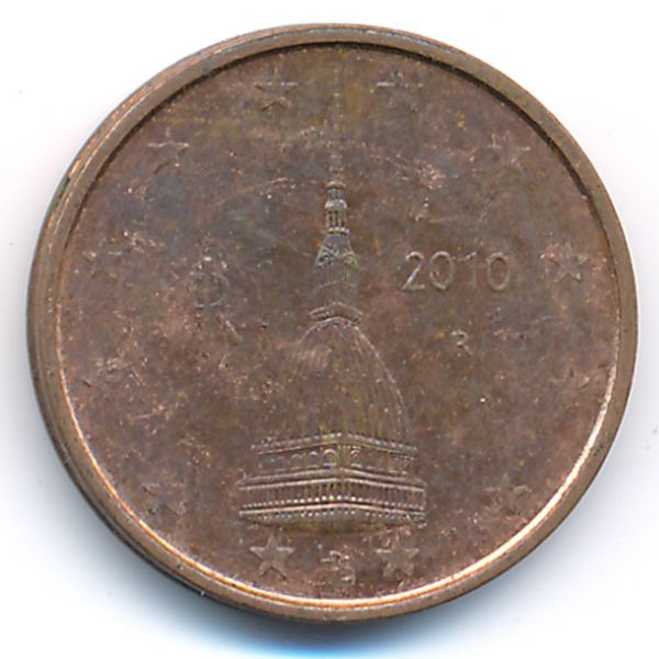 Италия, 2 евроцента (2010 г.)