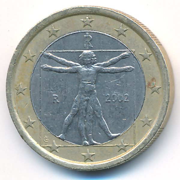 Италия, 1 евро (2002 г.)