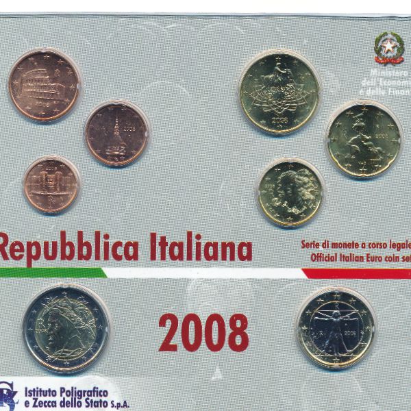 Италия, Набор монет (2008 г.)