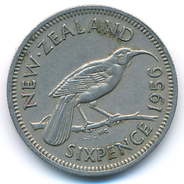 Новая Зеландия, 6 пенсов (1956 г.)