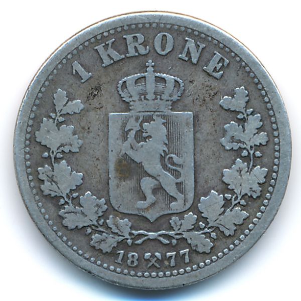 Норвегия, 1 крона (1877 г.)