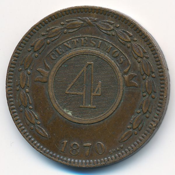 Парагвай, 4 сентесимо (1870 г.)