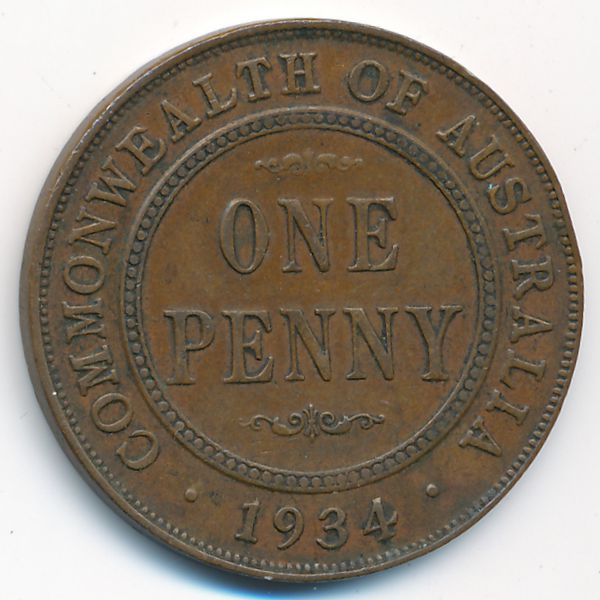 Австралия, 1 пенни (1934 г.)