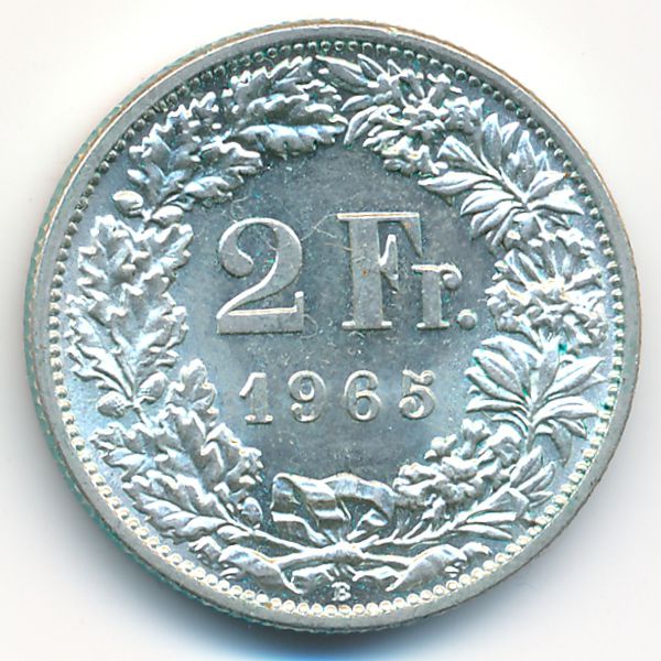 Швейцария, 2 франка (1965 г.)